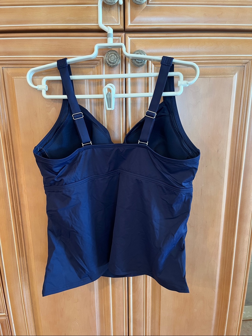Lands End Navy Blue Two Piece Swimsuit Tankini with Twist Front - Picture 2 of 8